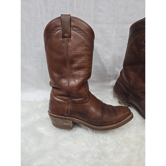 ABILENE BOOTS Brown Leather Boots Men\'s Size 8 D Vibram Resist Oil No Mark Soles main image 9